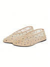 Crystal Embellished Ballet Flats: Sparkle and Shine in Rhinestone Slip-On Shoes