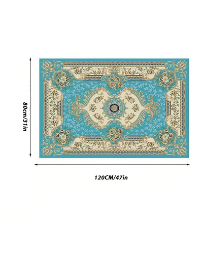 Retro Artistic Area Rug: Elegance and Sophistication in Unique Floral Pattern