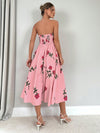 Stay Elegant and Chic in Summer with Women's Floral Rose Print Apron Dress