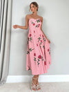 Stay Elegant and Chic in Summer with Women's Floral Rose Print Apron Dress