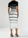 Chic and Sleek: Color Striped Print Bodycon Dress