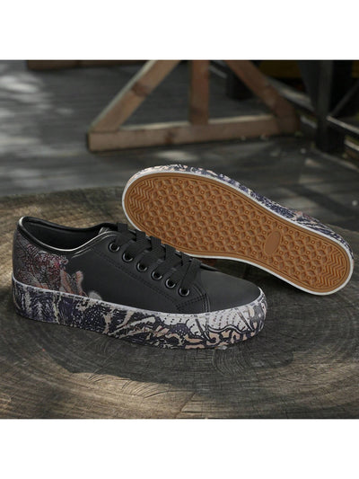 White Floral Lace-Up Casual Walking Shoes: Step into Spring in Style!