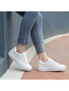 White Floral Lace-Up Platform Sneakers: Spring/Summer Casual Walking Shoes