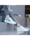 White Floral Lace-Up Platform Sneakers: Spring/Summer Casual Walking Shoes