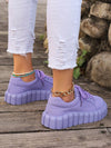 New Spring and Summer Collection: Women's Purple Thick-Bottomed Canvas Sneakers