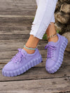 New Spring and Summer Collection: Women's Purple Thick-Bottomed Canvas Sneakers