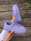 New Spring and Summer Collection: Women's Purple Thick-Bottomed Canvas Sneakers