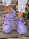 New Spring and Summer Collection: Women's Purple Thick-Bottomed Canvas Sneakers