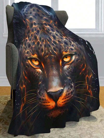 Fantasy Dark Leopard Printed Hooded Blanket: Stay Cozy in Style!