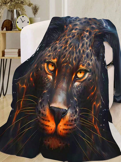 Fantasy Dark Leopard Printed Hooded Blanket: Stay Cozy in Style!