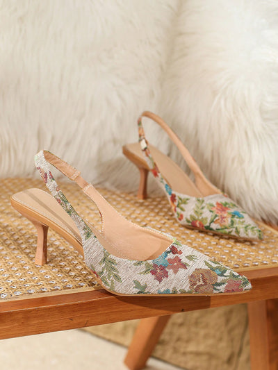 Enchanting Fairy Style High Heels: Elegant Vintage Princess Shoes with British Sandals Design