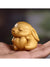 Heartfelt Rabbit Wooden Carving: A Creative Gift for Home Desktop Decor