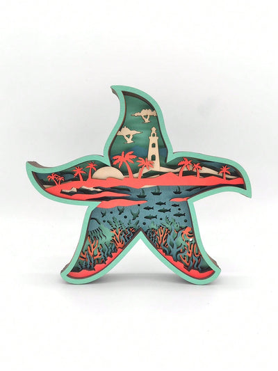 Ocean-Inspired Wooden Handicrafts: Creative Desk Decoration Starfish Ornament