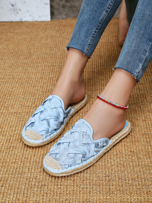 Step into summer style with these Fisherman-Style Woven <a href="https://canaryhouze.com/collections/women-canvas-shoes?sort_by=created-descending" target="_blank" rel="noopener">Sandals</a>. Featuring a peep toe and low heel, they offer both style and comfort. The perfect addition to your warm weather wardrobe.