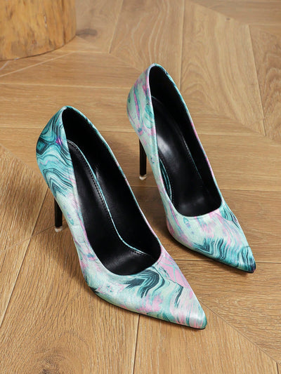 Chic and Versatile Multicolor Pointed Toe High Heel Fashion Shoes for Women in Spring and Autumn