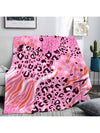 Soft and Comfortable Pink Leopard Print Blanket: Perfect for Home, Office, and Travel