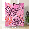 Soft and Comfortable Pink Leopard Print Blanket: Perfect for Home, Office, and Travel