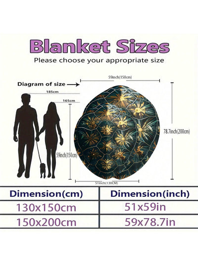 Turtle Shell Printed Coral Fleece Blanket: Warm and Comfortable for All Seasons