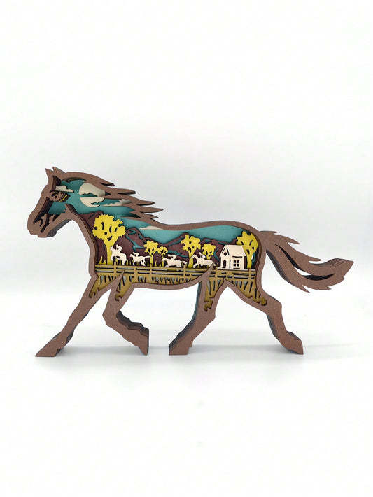 This creatively crafted wooden horse figurine is the perfect addition to your <a href="https://canaryhouze.com/collections/wooden-arts" target="_blank" rel="noopener">home or office decor</a>. Made with intricate wood carving, it adds a touch of elegance and sophistication to any space. Expertly crafted, it is a unique and eye-catching piece that is sure to impress.