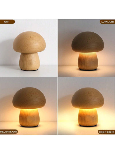 Unique Mushroom Table Lamp: Adjustable LED Brightness for Creative Home Decoration