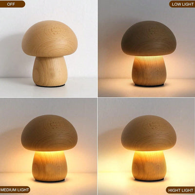 Unique Mushroom Table Lamp: Adjustable LED Brightness for Creative Home Decoration