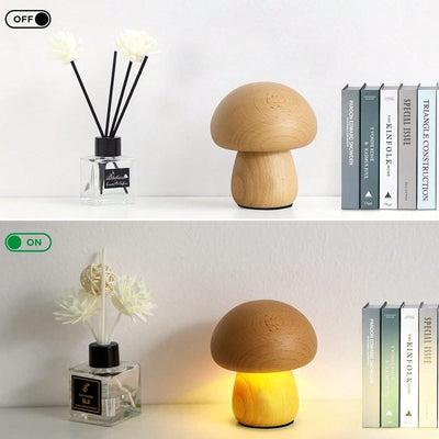 Unique Mushroom Table Lamp: Adjustable LED Brightness for Creative Home Decoration