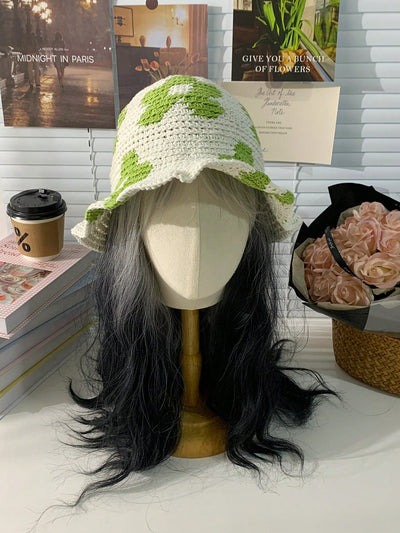 Chic Handmade Knitted Flower Bucket Hat: A Sweet Fashion Statement for Spring and Summer