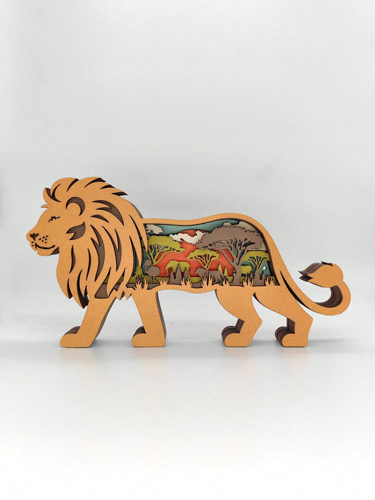 This handcrafted wooden lion figurine from the Creative Prairie Series is a perfect addition to any <a href="https://canaryhouze.com/collections/wooden-arts" target="_blank" rel="noopener">home decor</a>. Expertly crafted with exquisite attention to detail, it brings a touch of elegance and sophistication to your living space. Made with high-quality materials, this figurine is a lasting investment for any collector.