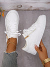 Stylish and Comfortable Lace-Up Sneakers for Women: Perfect for Outdoor Casual Wear