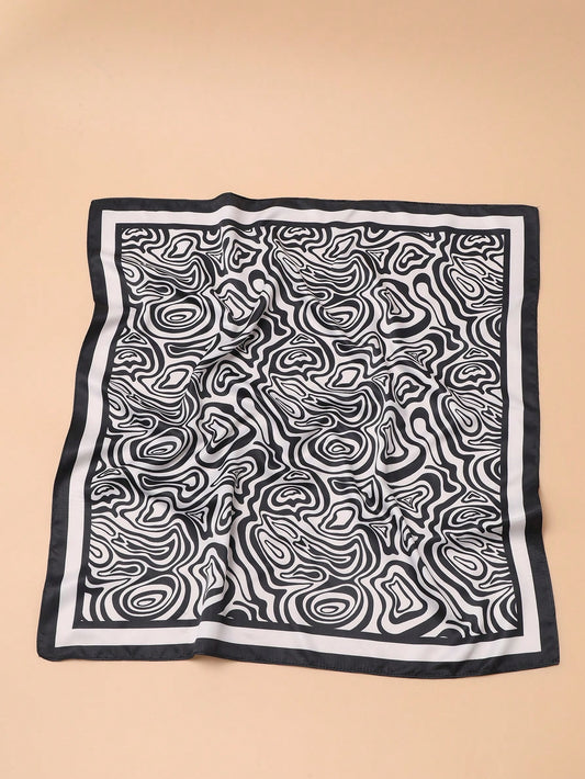 This Blakc Psychedelic Geo Print head scarf for women features a vibrant, boho design that will add a touch of color to any outfit. Made with high-quality material, it offers both style and practicality. Perfect for any occasion, this head scarf is a must-have for any fashion-forward woman.
