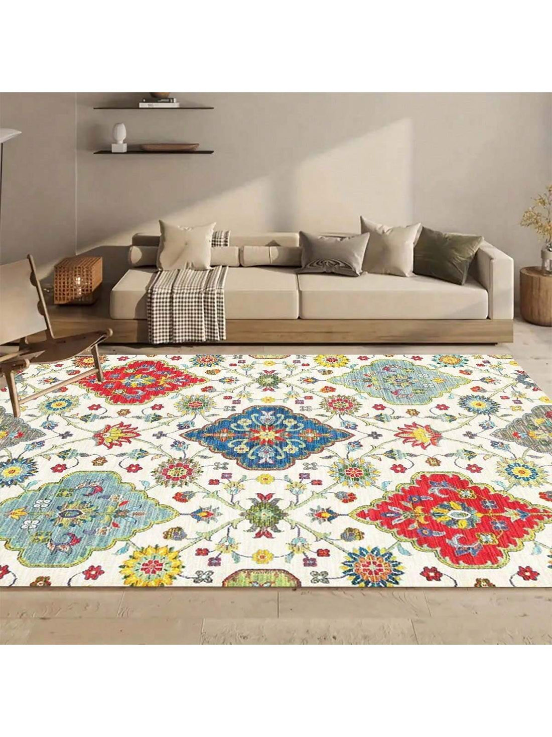 This luxurious printed area <a href="https://canaryhouze.com/collections/rugs-and-mats" target="_blank" rel="noopener">rug</a> is not only stylish, but also practical. Its stain-resistant and anti-slip features make it perfect for high-traffic areas such as the bedroom, living room, or entryway. Elevate your home decor with this functional and elegant addition.