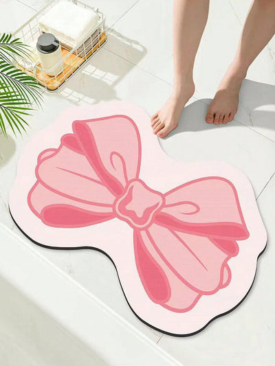 Cozy Bow Bathroom Rug: Non-Slip and Absorbent Bath Mat for Tub and Shower