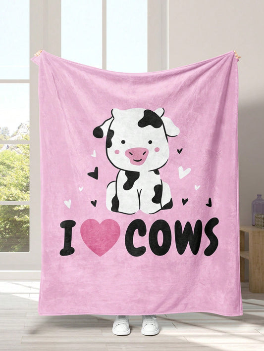 This I Love Cow Flannel Printed <a href="https://canaryhouze.com/collections/blanket" target="_blank" rel="noopener">Blanket</a> is the perfect accessory for your bed or sofa all year round. Stay warm and cozy with its soft flannel material while adding a touch of style with its cute cow print design. Versatile and durable, it's a must-have for any season.