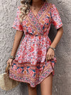 Floral Dream: Embrace Summer Vacation Style with this Women's Short Sleeve Dress