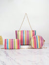 New Summer Women Woven Bag Set: Crossbody, Beach Bag, Tote Bag - Chic Three-Piece Combo for Vacation Outings
