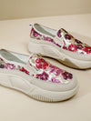 Shimmer and Shine: Floral Slip-On Sports Casual Shoes for Fashion-Forward Women