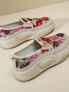 Shimmer and Shine: Floral Slip-On Sports Casual Shoes for Fashion-Forward Women