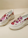 Shimmer and Shine: Floral Slip-On Sports Casual Shoes for Fashion-Forward Women