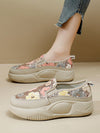 Shimmer and Shine: Floral Slip-On Sports Casual Shoes for Fashion-Forward Women