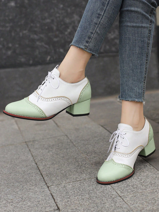 Introducing our Vintage Charm Block Mid-Heel <a href="https://canaryhouze.com/collections/women-canvas-shoes?sort_by=created-descending" target="_blank" rel="noopener">Shoes</a>, perfect for the modern woman seeking a touch of retro elegance. Crafted with white and green PU straps, these shoes offer a comfortable mid-heel and a vintage-inspired design. Add a unique and stylish touch to your wardrobe with these charming shoes.