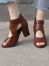 Chic and Stylish: Brown Sandals with Hollow Out Design and High Heel