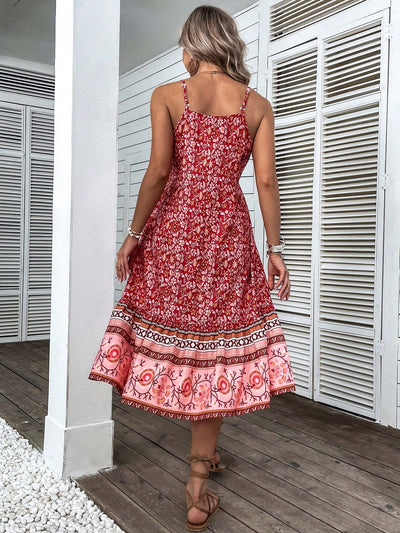 Stylish Summer withTropical Tale Sleeveless Printed Casual Dress