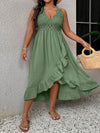 Effortless Vacation Vibes: Plus Size Ruffled Hem Spaghetti Strap Dress