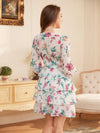 Blooming Beauty: Ladies Long Sleeve Floral Print Dress