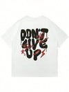 Bold and Stylish: Men's Slogan Printed Short Sleeve T-Shirt