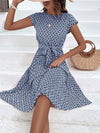 Chic and Elegant A-Line Summer Dress with Round Neck for Effortless Style