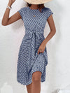 Chic and Elegant A-Line Summer Dress with Round Neck for Effortless Style