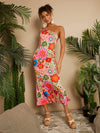 Blooming Beauty: Floral Printed Coquette Mermaid Hem Dress