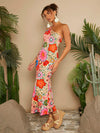 Blooming Beauty: Floral Printed Coquette Mermaid Hem Dress