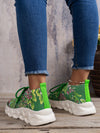 Spring/Summer Printed Cloth Wedge Heel Shoes: Stylish & Comfy for Outdoor Activities